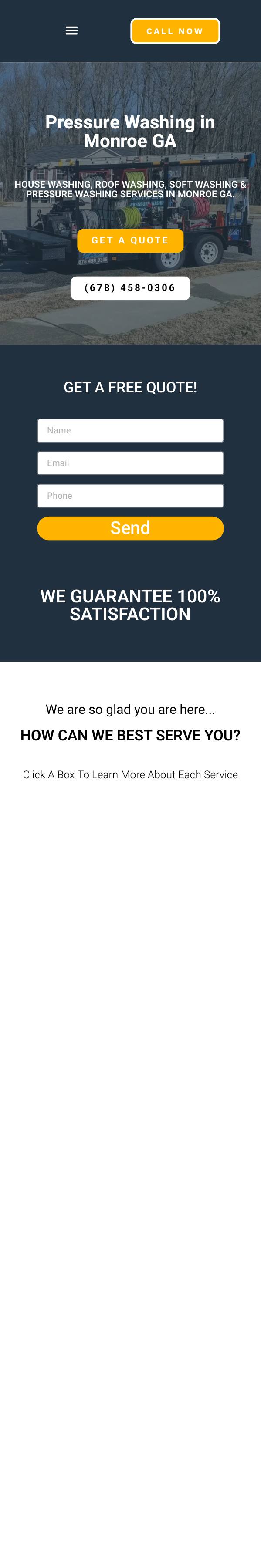 Screenshot of the GA Wash Pros website